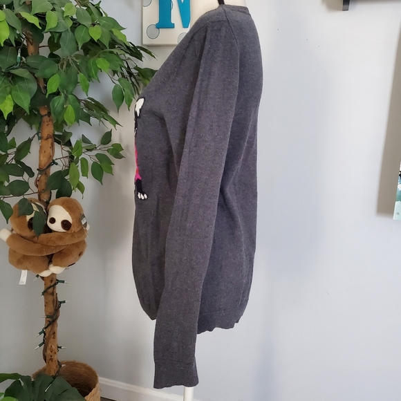 J. CREW MERCANTILE Merino Wool Blend French Bulldog Sweater L - Picture 2 of 8